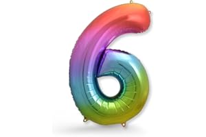 FUNXGO® Ballon decoration anniversaire 6 ans -Ballon Numéro 6 en Multicolore - deco anniversaire 6 ans fille ou garcon - Gonflables à l'Hélium - pour une Célébration Éblouissante - Ballon 6