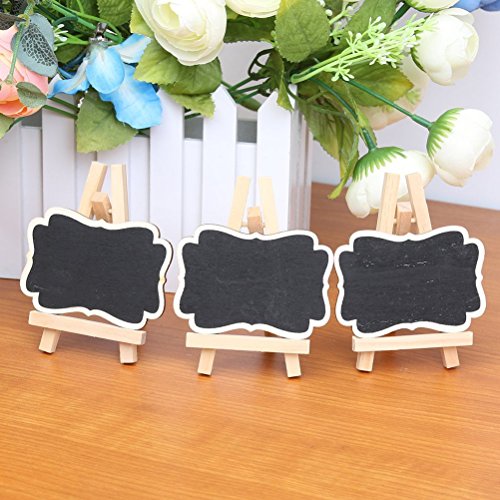OULII Nachricht schreiben Board Tafeln Schilder Memo Pinnwand für Hochzeiten, Kinder basteln, Garten, gerahmten Tafel Tischkarten mit Staffelei Weihnachtsgeschenk, Packung mit 10-Größe L - 7