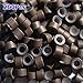SODIAL(R) 200 PCS 5mm Medium brown Silicone Lined Micro Rings Links Beads For I Tip Bonded Feather Hair Extensions