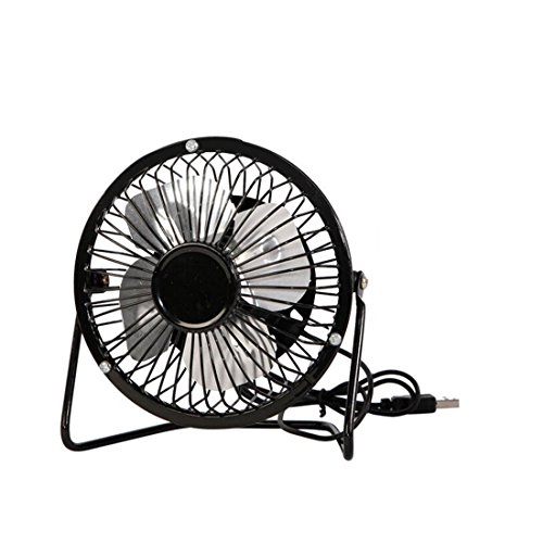 4 Zoll Mini Fan Tragbarer Metall-Lüfter, Ruhiger Persönlicher Mini Tischventilator, Mini USB Ventilator desktop Lüfter Neigbar Für Den Schreibtisch Klein, Kompakt Und Kraftvoll, Mit An/Ausschalter – schwarz - 3