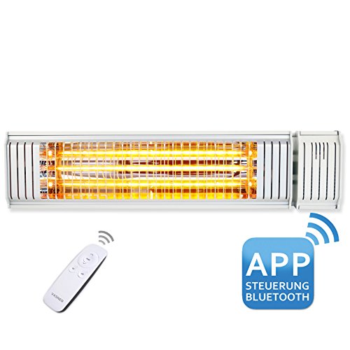 VASNER Infrarot-Heizstrahler Appino 20 weiß, App Steuerung, Fernbedienung, 2000 Watt, Terrassenstrahler-elektrisch, Infrarotstrahler