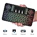 Produktbild Roogeld Mini Tastatur Beleuchtet, 2.4 GHz Wireless Keyboard/ 10 Meter Reichweite geeignet für Smart TV, Android TV Box, HTPC, IPTV, XBOX360, PC, PAD, PS3, Tablets usw. (3 Color)