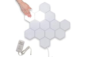 KIYICJK Creative Hexagonal Lampe LED Géométrie Touch Sensitive Lighting Les lampes LED sont appliquées à une applique de salle de bain murale intérieure (Cool White 3pcs)