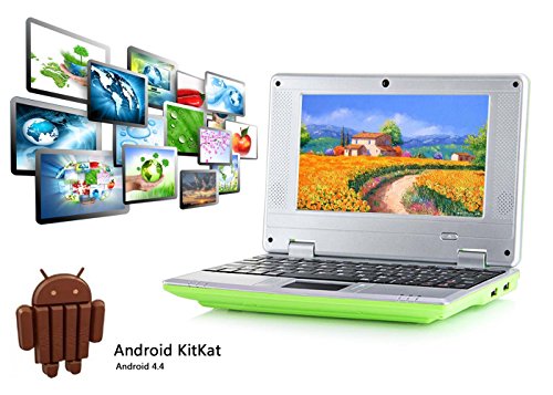 Preisvergleich Produktbild 2017 Späteste 8GB Kinder Computer Netbook Notebook 7 "VIA8880 mini Android 4.4 Laptop Netbook- HDMI -Wifi-Webcam-Best Weihnachtsgeschenk (Grün)