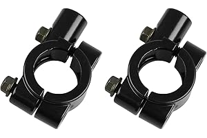 Godimg 7/8" (22 mm) Universal Soporte para Manillar,Soporte para Espejo Retrovisor M10,Aluminio, para Kawasaki Suzuki ATV 4 Wheeler Quad Dirt Pit Pocket Bike Scooter Paquete de 2