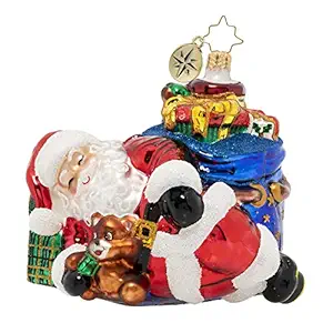 Christopher Radko Hand-Crafted European Glass Christmas Ornament, Power Nap Nick
