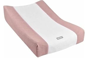 BÉABA, Bezug für Wickelunterlage Sofalange, 100 % Bio-Baumwolle, Frottee, Maschinenwaschbar, Made in France, Oeko-Tex-zertifiziertes Gewebe, Old pink