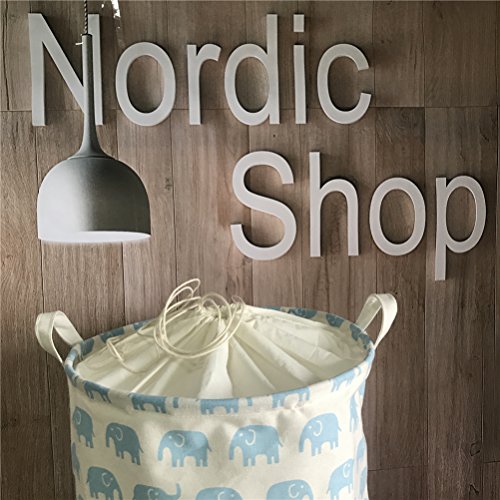 Fieans Leinen Wäschekorb Stoff Haushalt Organizer Korb Baumwoll Wäschekorb für ihre Schmutzwäsche 45 x 35cm-Blau Elefant - 4