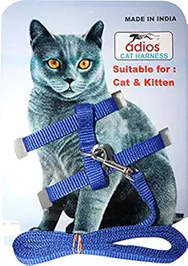 ADIOS Cat Rabbit and Small Pet Nylon Strap Collar with Adjustable Walking Harness Leash