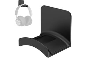 Kisbeibi Headphone Holder, Headphone Mount Hanger Holder Strong Adhesive Headset Hook Stand, Space-Saving Gaming Headset Hanger for Desk, Gaming Headphone & Controller Headset Stand