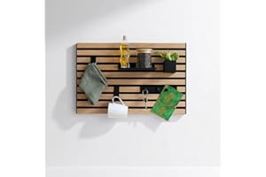 ‎STEINMINE - DESIGNMANUFAKTUR Steinmine - Designmanufaktur Wandorganizer (40 x 60 cm) - Akustikpaneel mit Eichenholzlamellen - inkl. Zubehör - einfache Montage - für Büro, Flur, Küche, Bad und mehr