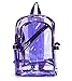 Produktbild kangqi Fashion Sweety Mädchen mit Reißverschluss transparent klar Rucksack Kunststoff Tasche Schule Tasche Schultasche (lila)