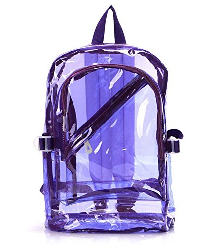 Preisvergleich Produktbild kangqi Fashion Sweety Mädchen mit Reißverschluss transparent klar Rucksack Kunststoff Tasche Schule Tasche Schultasche (lila)