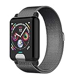 Nordira Fitness Tracker Armband, Sport EKG + PPG Monitor Umweltschutz Sport Uhr-Intelligente Erinnerung, Eingebauter Herzfrequenzsensor Metall schwarz