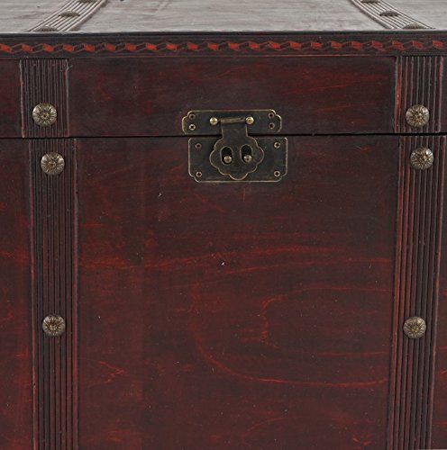 Holztruhe Holzbox Schatztruhe Valence Antikoptik 39x67x38cm ~ eckig - 4