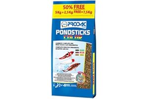 Prodac Pond Color Stick MANGIME 5 kg + 2.5 Gratis Carpe Koi Pesci Rossi LAGHETTO