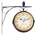 Produktbild Ridgeyard Indoor Outdoor Hausgarten doppelseitige bahnhofsuhr wetterfest Wand außerhalb Halterung (Schwarz/Black)