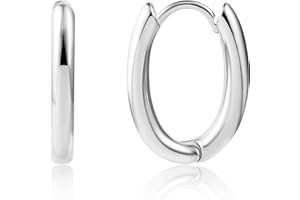 ALEXCRAFT Pendientes Mujer Plata, Pendientes Aro Gruesos, Pendientes Geométricos Oro 14 Kilates,Regalos de Joyería