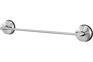 JOMOLA Toalleros de Baño con Ventosa Sin Taladro Toallero de Barra Acero Inoxidable Toallero de Pared para Cocina y Baño Barra De Toallero Acabado Cepillado, Plata, 42.8CM