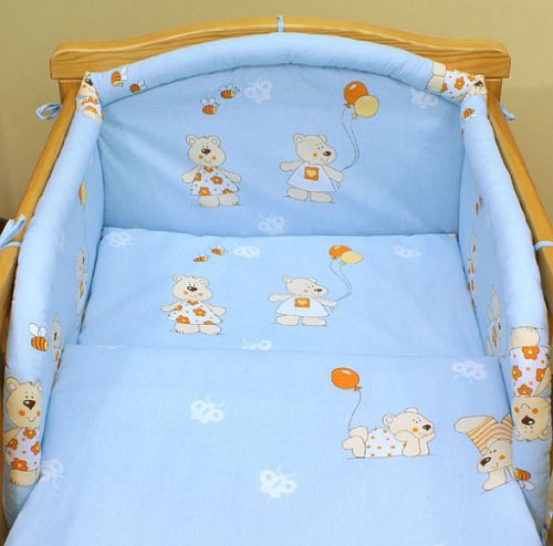 Blue baloons 3 pieces bedding set Cot bed (70cm x 140cm)