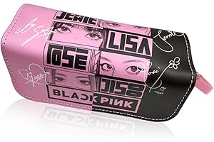 IFHDO Blackppink Trousse à Crayons FilleGrande Capacité 3D Imprimée Sac à Crayons Étudiant Papeterie Toile Zipper Étui À Crayons Sacs à cosmétiques Porte-Crayons Fournitures Scolaires Papeterie des Gamins-A