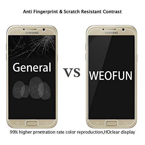 Samsung galaxy A3 (2017) Panzerglas Schutzfolie 3 Stück, WEOFUN Displayschutzglas Panzerfolie für Samsung galaxy A3 (2017) Schutzglas Folie [0.33mm, 9H, Ultra-klar] - 4