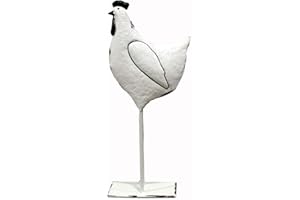 Keyhomestore-Statuetta Decorativa in Latta Arte in Metallo Animale Scultura d’arredo Articolo Regalo (Gallo)