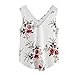 Produktbild Women Clothing 2018 Women Floral Printed Casual Tops Sleeveless Crop Vest Tank Shirt Blouse (Weiß, XL)