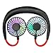 Produktbild Yusell  LED-Licht USB-wiederaufladbares Nackenband Lazy Neck Hanging Style Dual Cooling Fan (Schwarz)