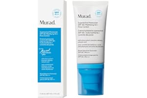 Murad Superactive Mattifying Oil and Pore Control Moisturiser SPF 40, Shine Free Hydrating Facial Sunscreen Supercharged with Salicylic Acid To Smooth Texture and Minimise Look of Pores