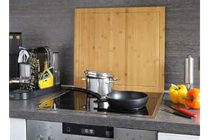 HeRo24 Planche à découper en bambou Planche de protection pour plaque de cuisson standard 56 x 50 cm