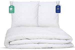 ‎LIVESSA livessa Duvet 200 x 200 cm with Set of 2 Pillows 80 x 80 cm - Ideal for All Seasons with 300 g/m² Filling, 4-Seasons Duvets 200 x 200 cm, Oeko-Tex Certified, Soft and Breathable