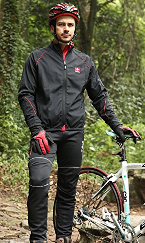 4Ucycling Herren Outdoor Fahrradjakce Winddicht Winterjacke 3-Lagen Radjacke - 7