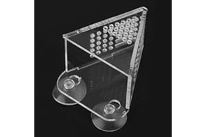 AMONIDA Wiederverwendbar mit 4 Stück Saugnäpfen Acryl Aquarium Feeder, Weiß Einfache Installation Red Worm Feeder, für Sole Shrimp für Red Worm