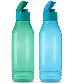 Tupperware ECO SIP - Set di 2 borracce triangolari, 750 ml, verde e blu