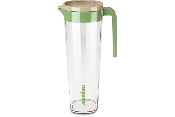 Nayasa Aron 1160 ml BPA Free Leak Proof Freezer Safe Convienient Handle Press & Pour Lid Indoor and Outdoor Use Serving for Gatherings Plastic Water Jug - Green