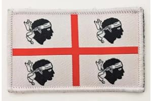 PANDIUI23 Patch ricamate Bandiera Sardegna - Sardegna ricamata - Patch Sardegna ricamate - Patch Sardegna Militari, Patch Sardegna (Sardegna)