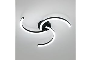 Delaveek Plafonnier LED Moderne, Luminaire Plafonnier 24W 52cm, Hélicoïde Design Lampe de Plafond pour Salon Chambre Cuisine, Lumière blanche 6500K