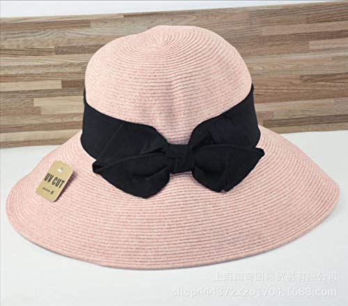 Preisvergleich Produktbild shunlidas Hüte Dekorationenfaltbarer Strohhut Faltbarer Strohhut, Pink, M (56-58Cm)