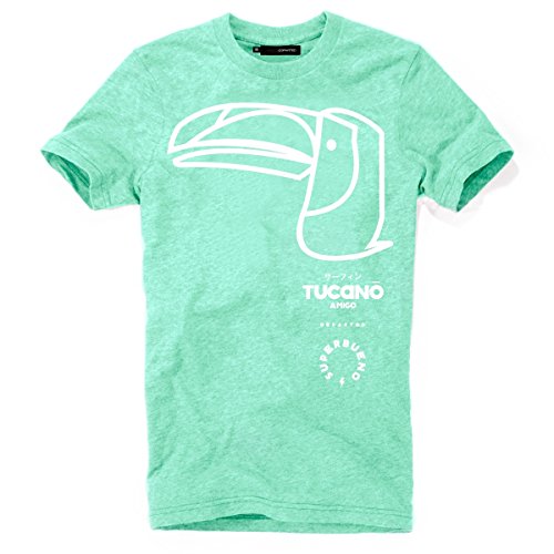 DEPARTED Herren T-Shirt mit Print/Motiv 3947-200 - New Fit Größe M, Mint Melange DEPARTED Herren T-Shirt mit Print/Motiv 3947-200 - New Fit Größe M, Mint Melange