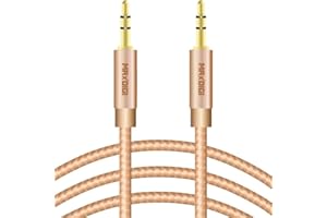 MAXDIGI Aux Cable 3.5mm 3.3ft/1M 4.92ft/1.5M 6.6ft/2M 3M Nylon Braided Aux Lead for Car, Headphone iPhone iPad iPod Samsung MP3 Player Smartphone Echo Dot Tablet Home Stereos Laptop