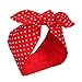Price comparison product image Sea Team Cotton Headband Bows Red with White Polka Dots Double Wide Headwrap Cotton Head Band by Sea Team