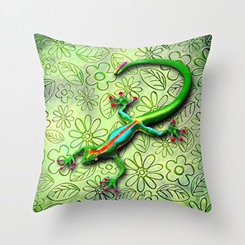 My Honey Pillow Gecko Lizard Rainbow Colors Throw Pillow By Bluedarkartfor Your Home