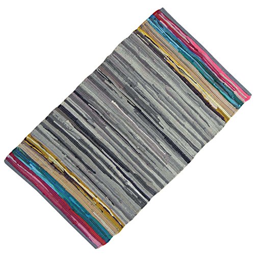 Preisvergleich Produktbild Indianbeautifulart Mehrfarben Recycelt Chindi Teppich Baumwolle Indischen Flickenteppiche Gewebt Matte Dari Runner 41"X 24" Zoll