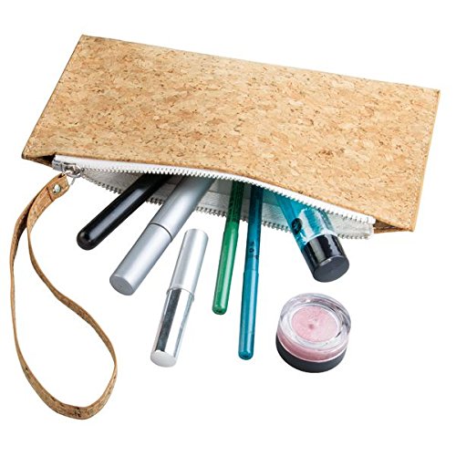 mDesign Accessoire Organizer – Aufbewahrungstasche für Pflegebedarf, Haarschmuck und Schminke – Behälter für Pflegeprodukte in schöner Kork-Optik - Größe: Klein