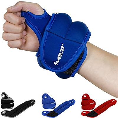 MOVIT® MOVIT Paquet de 2 Poids pour Poignets et Chevilles en néoprène avec boucles pour le pouce 2x 2,0 kg couleur bleu