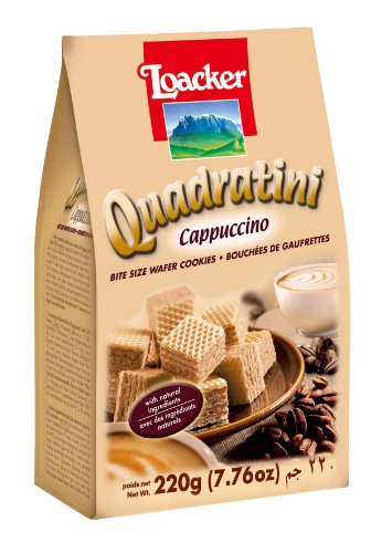 Вафли loacker quadratini капуччино 220г (8000380004874)