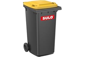 SULO CITYBAC CLASSIC Mülltonne 240L Grau RAL7021, Deckel Gelb RAL1018