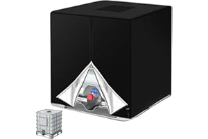 HOTUT Bache pour Cuve 1000L IBC, Bâche Couverture Réservoir IBC, Anti-poussière Anti-UV Anti-Pluie, Housse de Réservoir IBC 1000L, Bâche de réservoir d'eau, IBC bache Protection (120x100x116 cm)