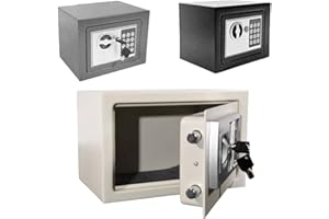 RIGOGO Digital Security Safe Box 4.6L, Safe Security Box High Security Solid Steel, Money Safe Box with 2 Keys for Home, Office, Hotel, 17x23x17 cm, Black